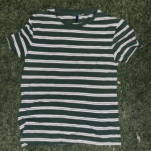 H&M green striped shirt